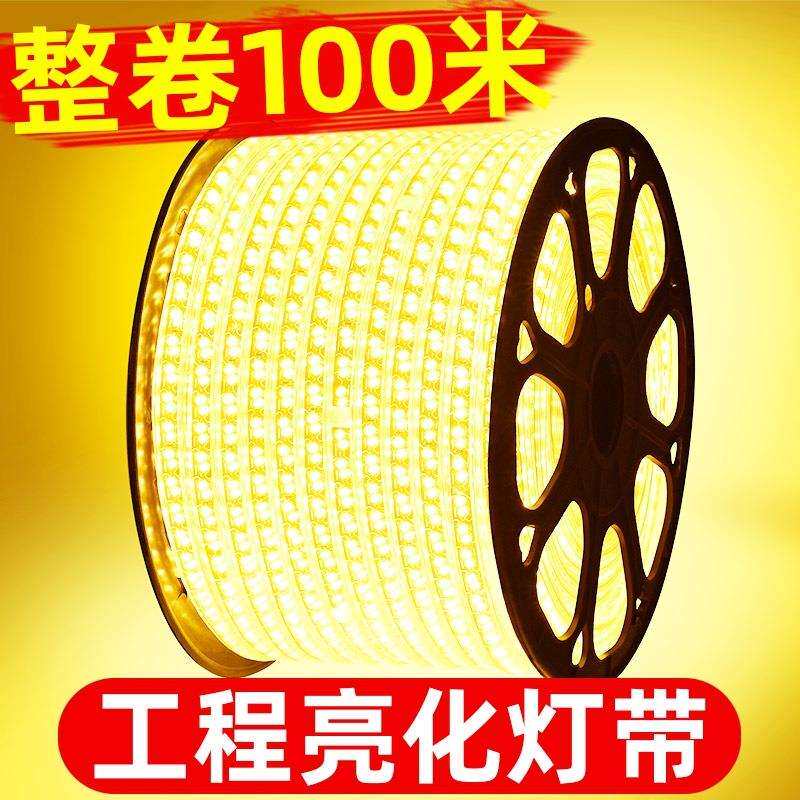 led灯带24v36v220v卷100米室外防水工程工地下室隧道养殖照明灯条