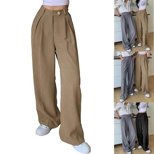 Womens Kookai Pants Wide Leg High Waisted Elastic Back
