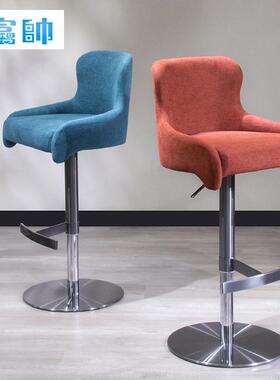 美式锈不钢吧椅升降旋酒吧凳BC358高背家用橱柜椅接待椅化转靠妆