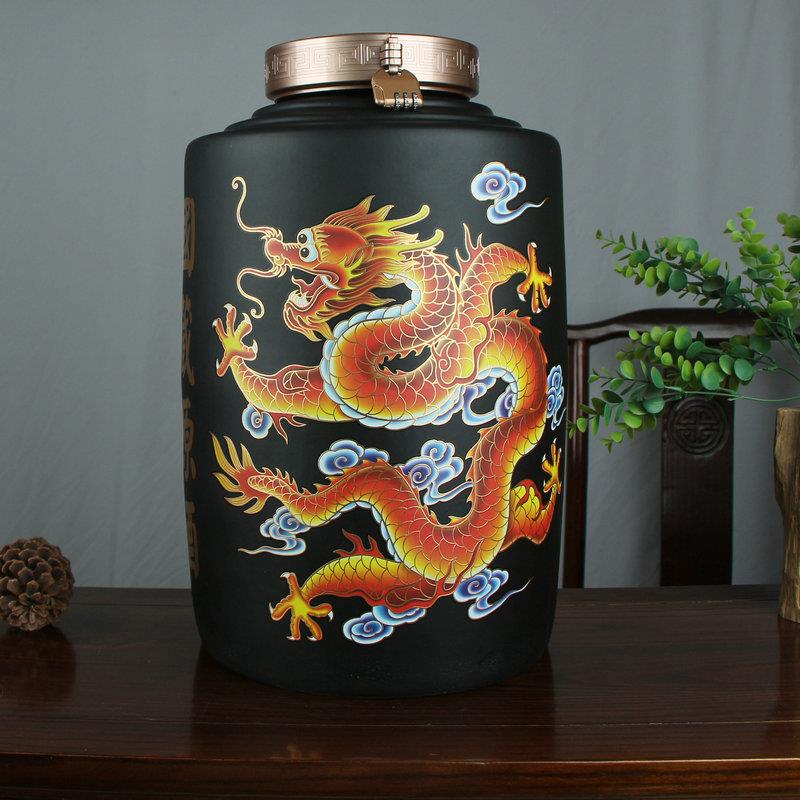 双龙头五斤装陶瓷酒瓶 5-50斤景德镇陶瓷酒缸私藏酒坛酒壶泡酒瓶
