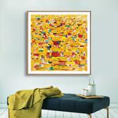 新中式 饰画卧室床头玄关壁画餐厅酒店挂画 吴冠中紫禁城简约客厅装