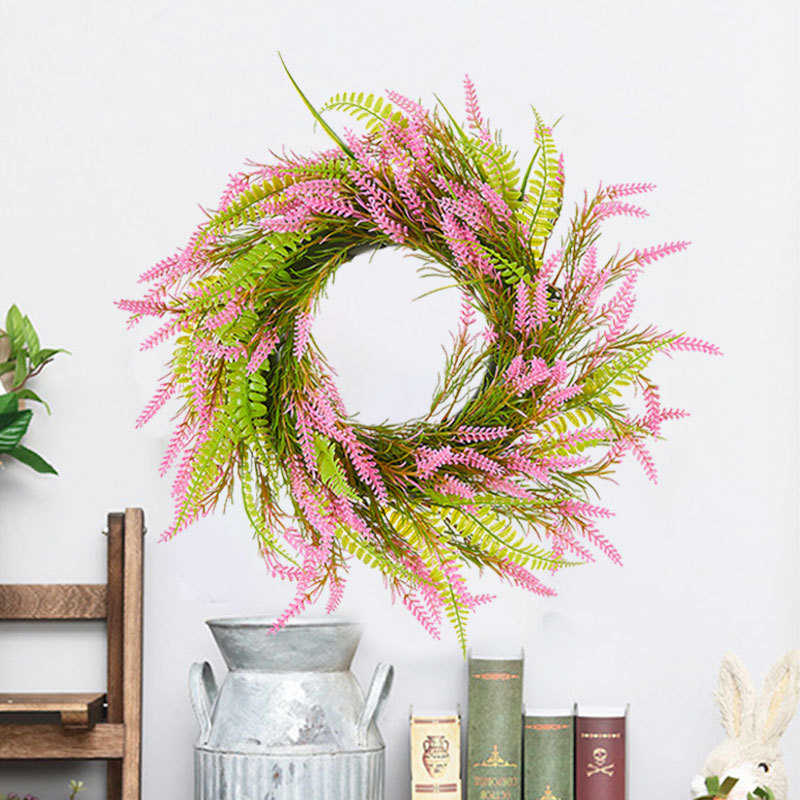 挂件春季花草装饰品薰衣草仿真圈藤花环大门家居橱窗墙壁