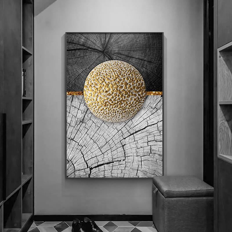 抽象风格玄关装饰画走廊过道竖版壁画北欧黑白客厅餐厅背景墙挂画