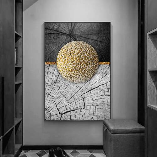 抽象风格玄关装饰画走廊过道竖版壁画北欧黑白客厅餐厅背景墙挂画
