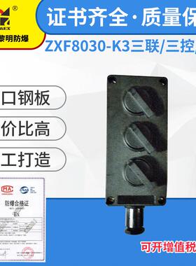 ZXF8030-K3防爆防腐照明开关上海新黎明 10A IIC级 三联 三控