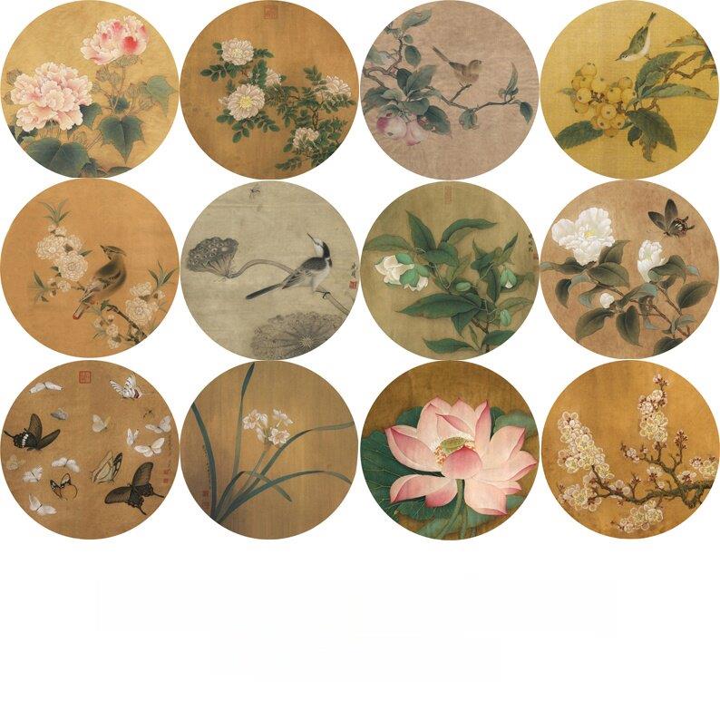 工笔画底稿白描底稿初学者临摹花鸟牡丹荷花临宋小品形非宣纸线描