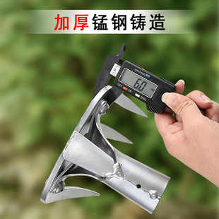 农用锰钢耙子四齿耙翻地松土铁耙大号家用翻地开荒锄种菜赶海钉耙