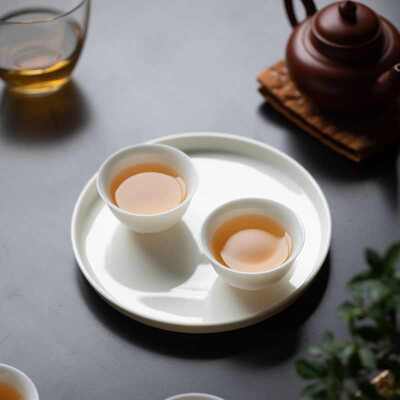 云松陶瓷德化白瓷壶承玉瓷干泡台小号陶瓷茶盘功夫茶具茶道配件