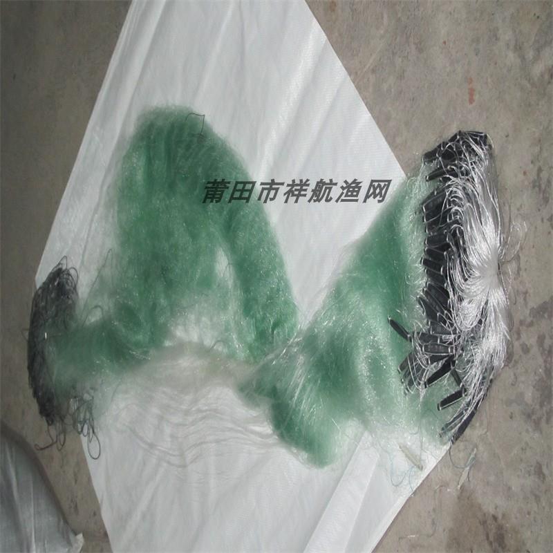 福建绿丝网渔网塑料软浮漂夹坠铅坠高2米6公分50米三层网细丝网