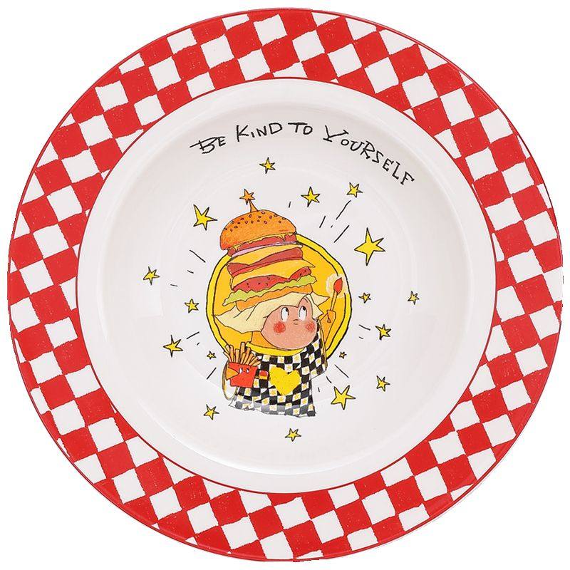 星星人早餐盘零食盘高级感陶瓷泡面碗微波炉可用带耳汤碗甜品盘子,餐饮具,盘,淘宝优惠券,粉丝福利购,淘宝优惠卷