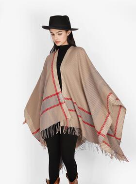 Tassel shawl cloak imitates cashmere office warm shawl
