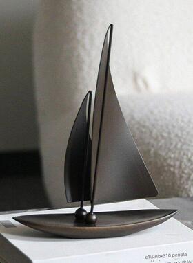 轻型豪华船模帆船工艺品摆件样板间办公室家居入口风水艺术摆件