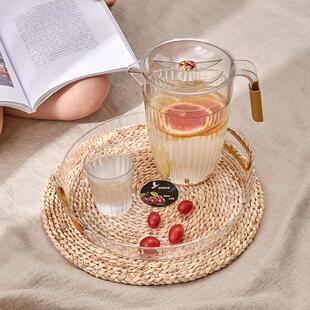 Round tea table with a cool water glass placement tray, a lu