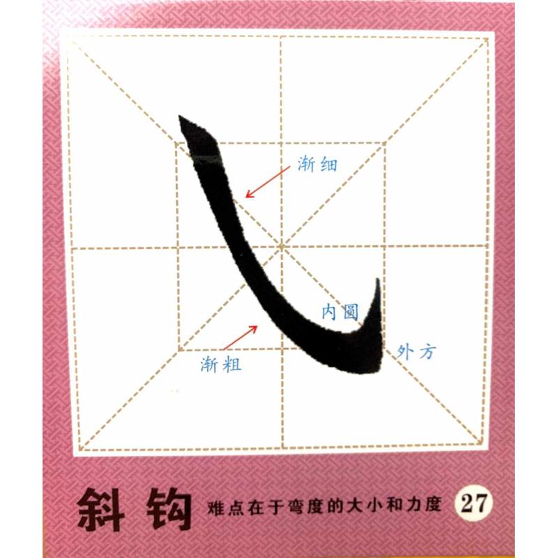 田英章楷书新款基本笔画初学者练习字卡临摹欧体楷书毛笔字帖