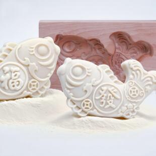 过年蒸鱼馒头模具立体金鲤鱼山东胶东花饽饽工具花样大馒头木卡花