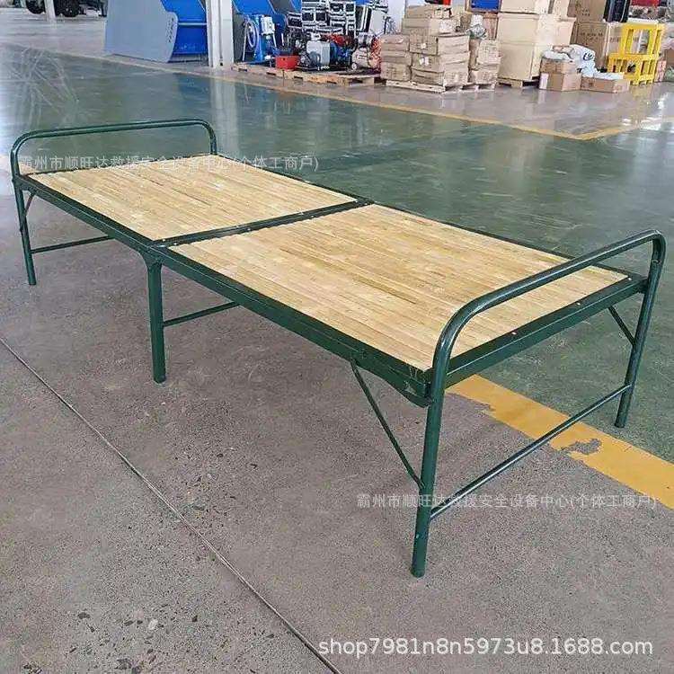 应急单人折叠竹板床民政救灾竹制应急床地震抢险救灾折叠床