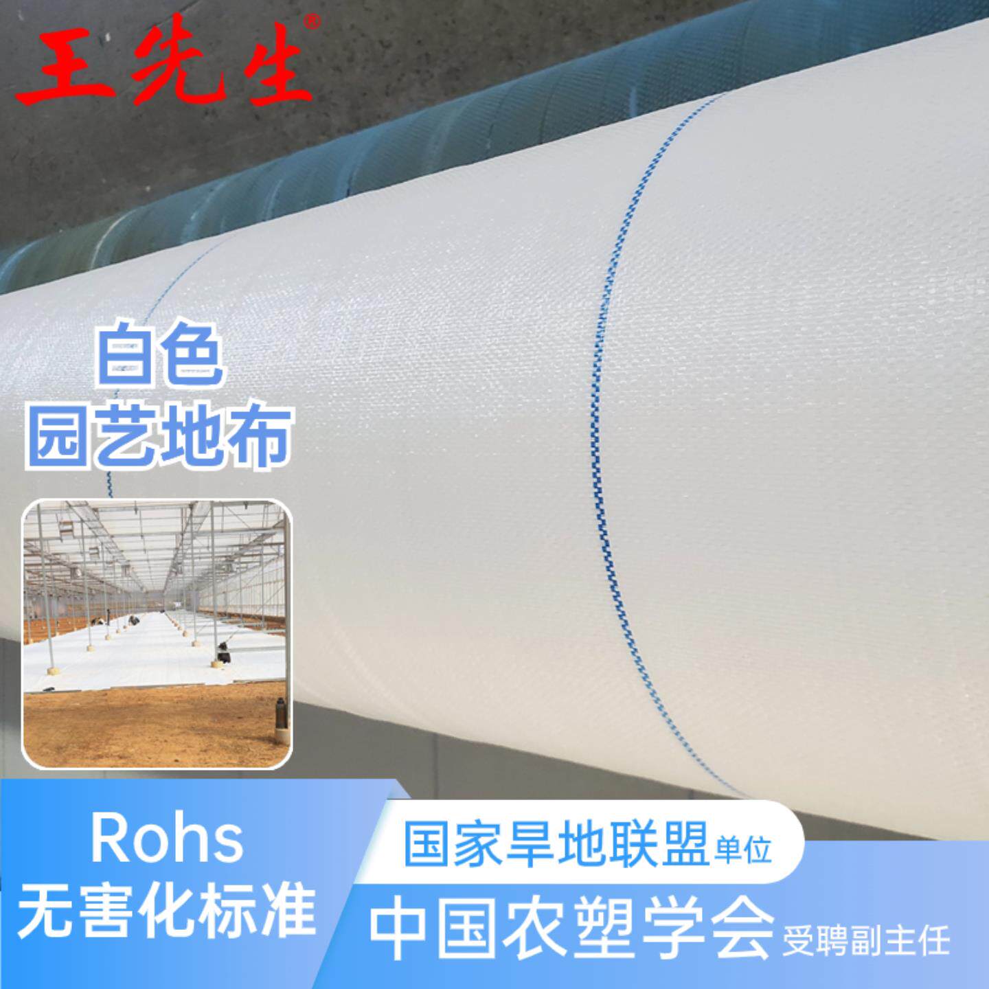 王先生漫反射白色反光地布农用温室番茄草莓加厚耐磨白色防草布