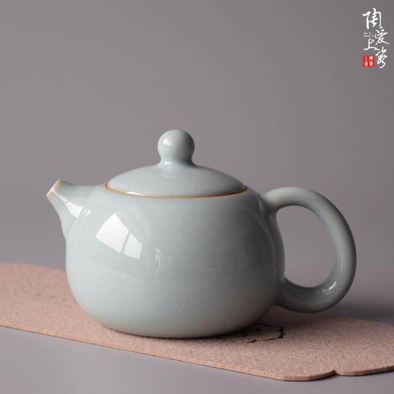 汝窑汝瓷家用泡茶器满釉西施壶单壶中式陶瓷手工功夫茶具套组可养