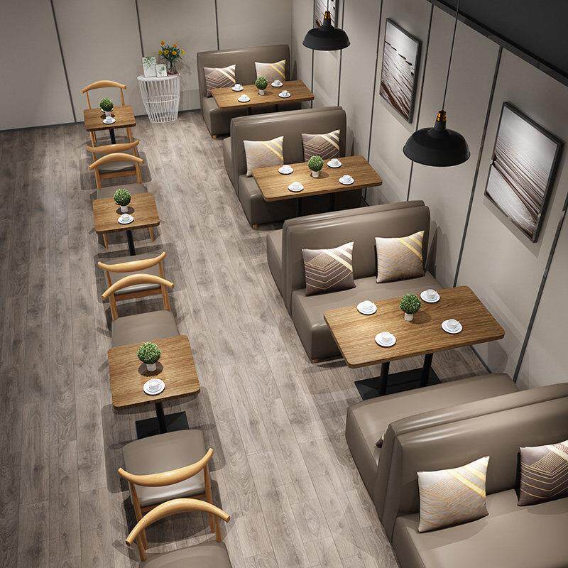 覆古西式咖啡厅桌椅组合摊位沙发流行休闲洽谈小吃甜品奶茶店桌椅