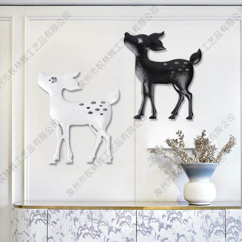 仿真梅花鹿鹿挂件园林户外花园铁艺装饰工艺品景观庭院别墅鹿摆件