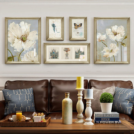 美式装饰画客厅沙发背景墙轻奢风格挂画高端油画现代简美组合壁画