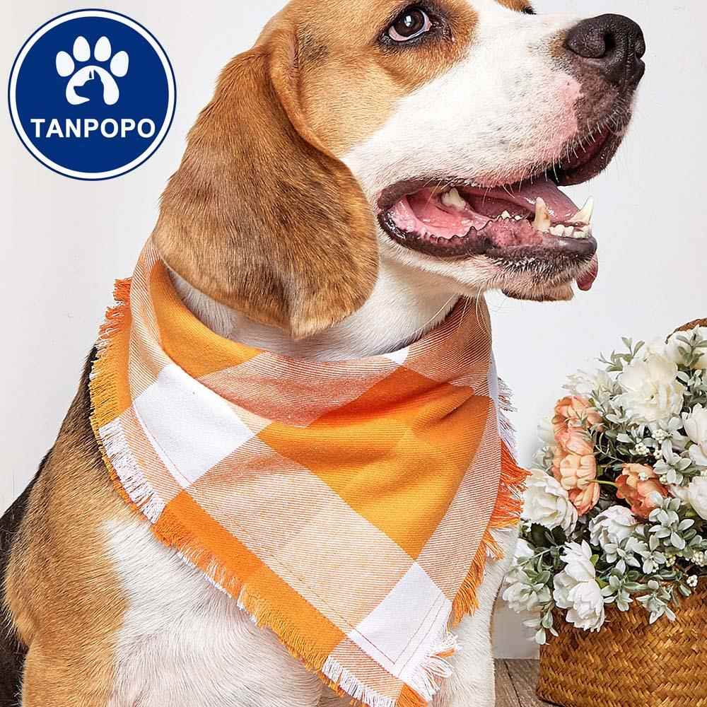 Tanpopo跨境新款格子狗狗口水巾宠物狗三角巾宠物围脖服饰