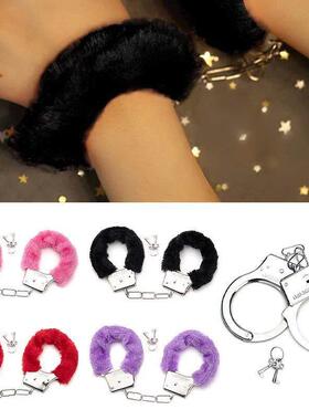 Plush Handcuffs With Key Wrist Brace Anklet Bracelet Adult