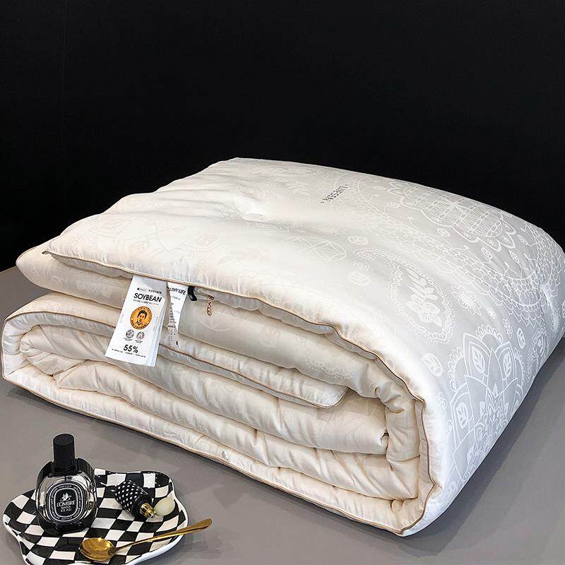 高端 55奇%李官大豆纤维被芯厚保暖被单人被子春秋被冬双LS688996