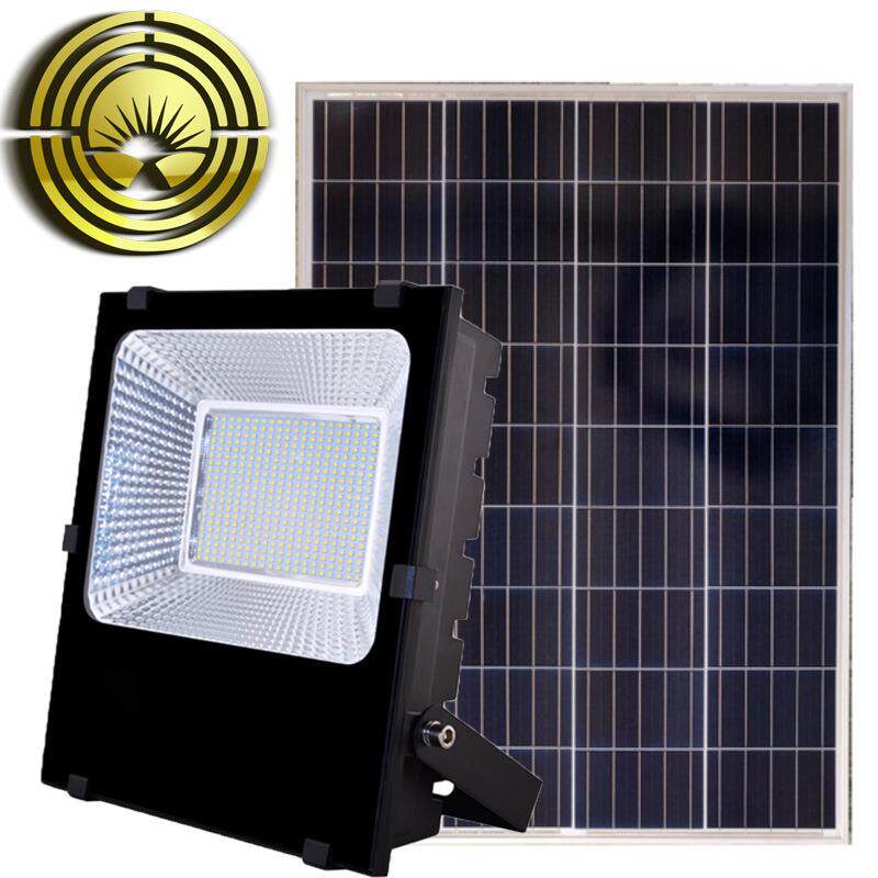 高亮太阳能50瓦100瓦家用户外照明泛光厂家庭院太阳能泛光灯