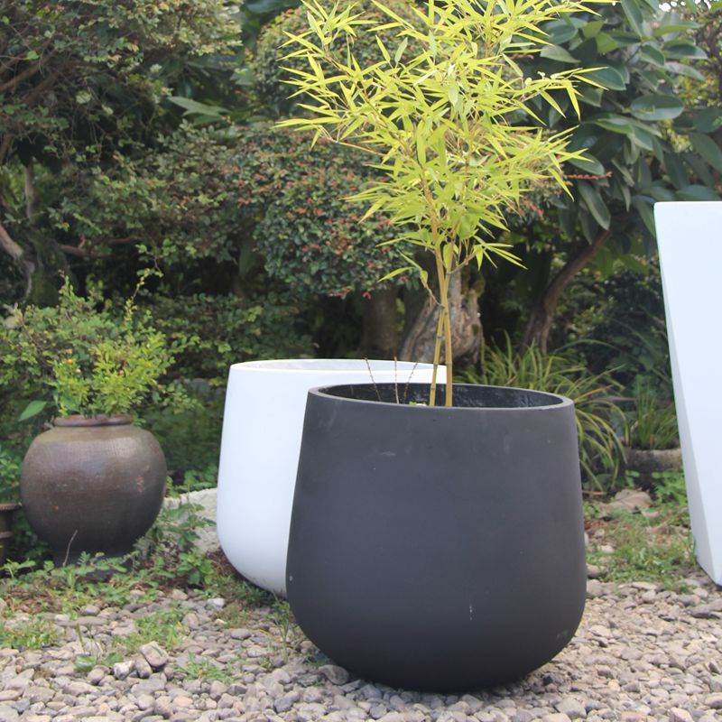 商场大号北欧圆形水泥花盆琴叶榕花箱客厅阳台室外绿植盆小号狄瑄