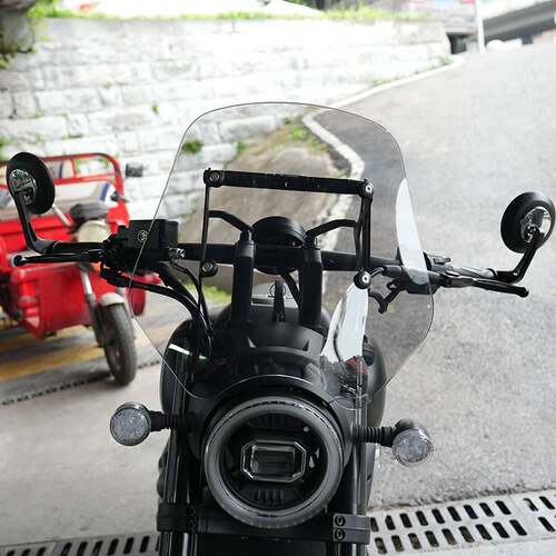 适用钱江闪600V2前挡风玻璃V4CLassic前挡风玻璃手机导航杆扩展杆