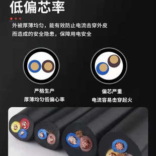 电缆线两护套线yc225/电源线*2芯.芯.软1纯铜5电线电缆橡软线套