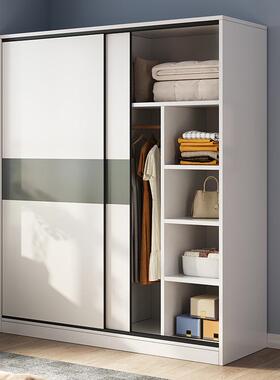 柜家2用卧室衣推拉门简易组装出租房用实APB木柜子205网红衣挂橱