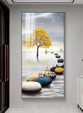 入户玄关装饰画轻奢现代简约走廊过道款挂画客5厅正对45877-kk门0