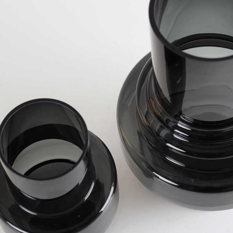 简约冷灰色桌面玻璃花瓶摆件装饰品透明器皿插花瓶水培瓶,家居饰品,花瓶,淘宝优惠券,粉丝福利购,淘宝优惠卷