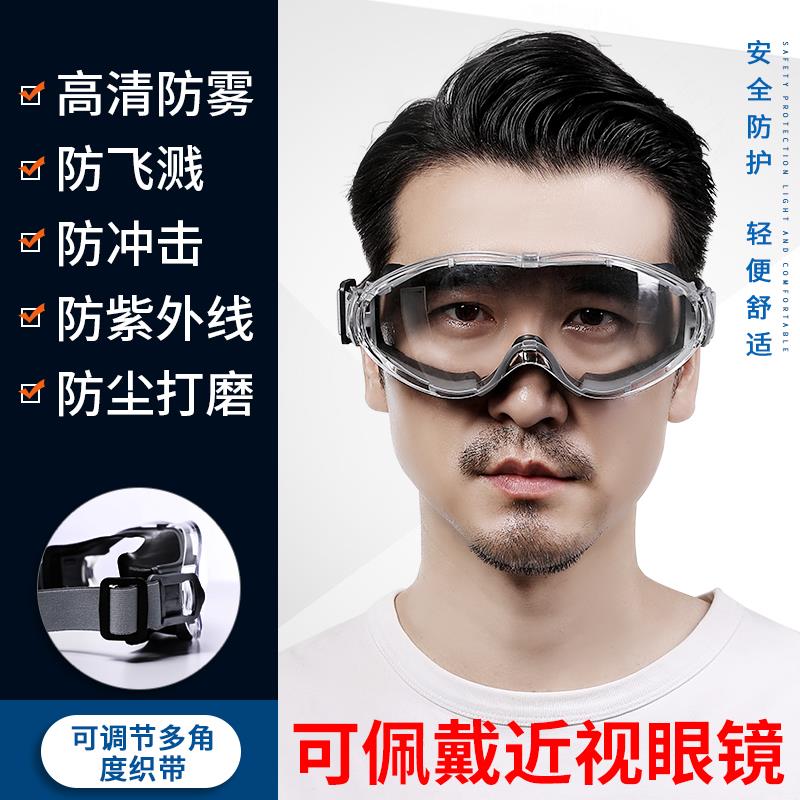 【天猫正品】密封护目镜防飞溅硅胶防雾防冲击防尘防风沙眼镜男女