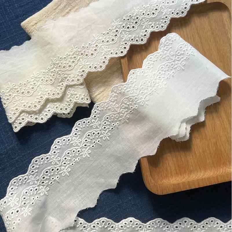 棉布刺绣花边布料辅料手工diy衣服下摆领口袖口装饰宽6.8cm
