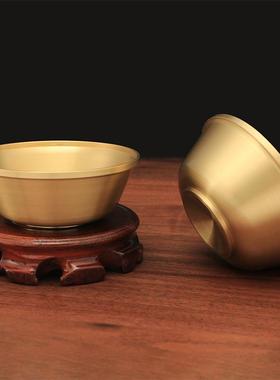 供水杯供水碗纯黄铜饭碗家用供奉神佛祭祀净水铜碗喜字碗厂家