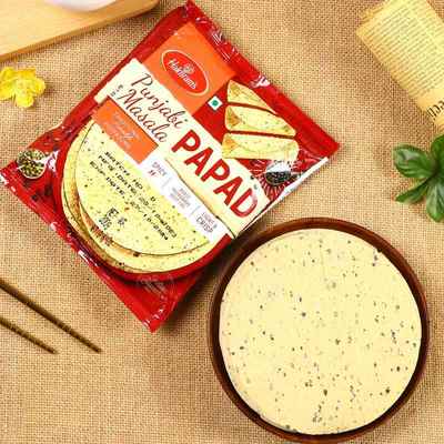 印度进口原味香辣黑椒黑吉豆饼PAPAD LENTIL WAFERS小扁豆饼薄饼