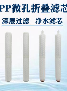 折叠滤芯 微孔 反渗透水系统预过滤 222/226接头20寸PP折叠滤芯