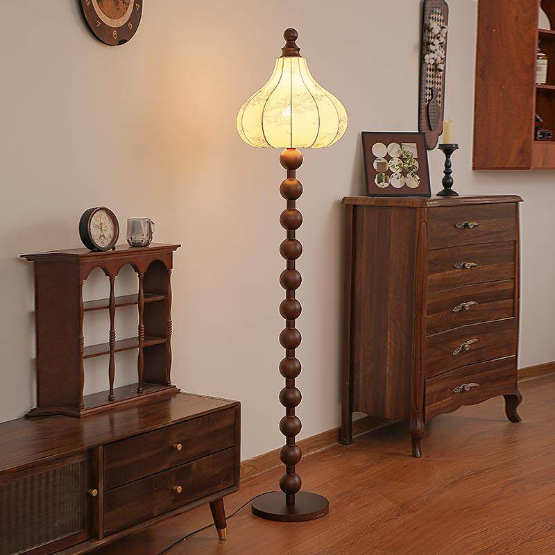 中古落地灯侘寂风客厅沙发旁新中式美式覆古卧室法式高级感气氛灯