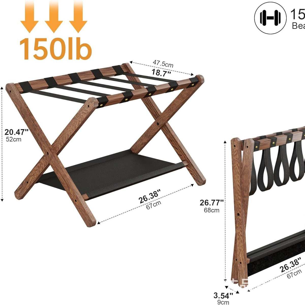 落地展示架架实木收纳酒店创意双层架鞋子行李箱整理木质