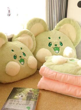 冬季加抱枕被子mm1112-a两用厚二合毯一折叠汽公车载枕头被办室午