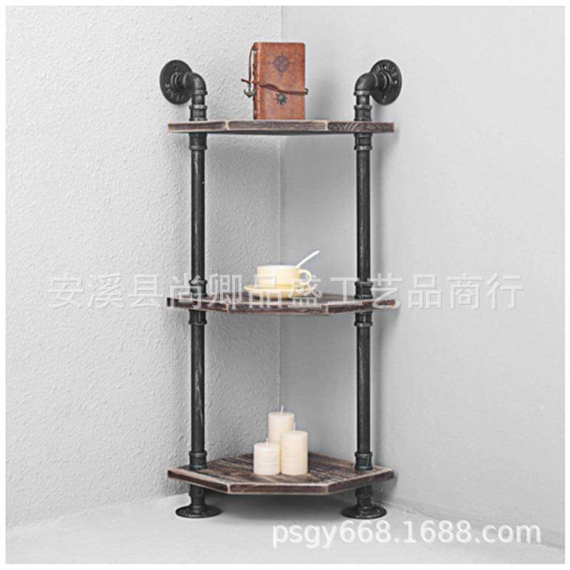 外贸直销产品欧美式墙角置物架铁艺管艺工艺品置物架墙壁式落地架