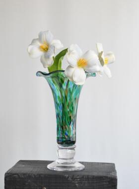 水中古高脚灯创意玻璃花瓶高级感培花QZM插北风欧简家约风居饰品