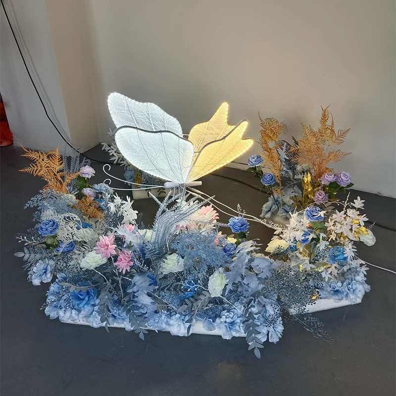 舞台发光蝴蝶路引灯婚庆道具场景布置挂件装饰吊灯婚礼堂舞台摆件