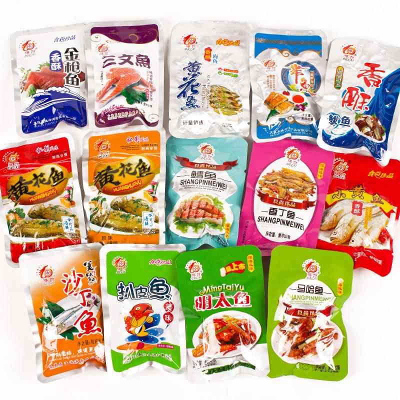 得财香酥小黄花鱼干即食金枪三文鱼1000克大连海鲜大礼包特产零食