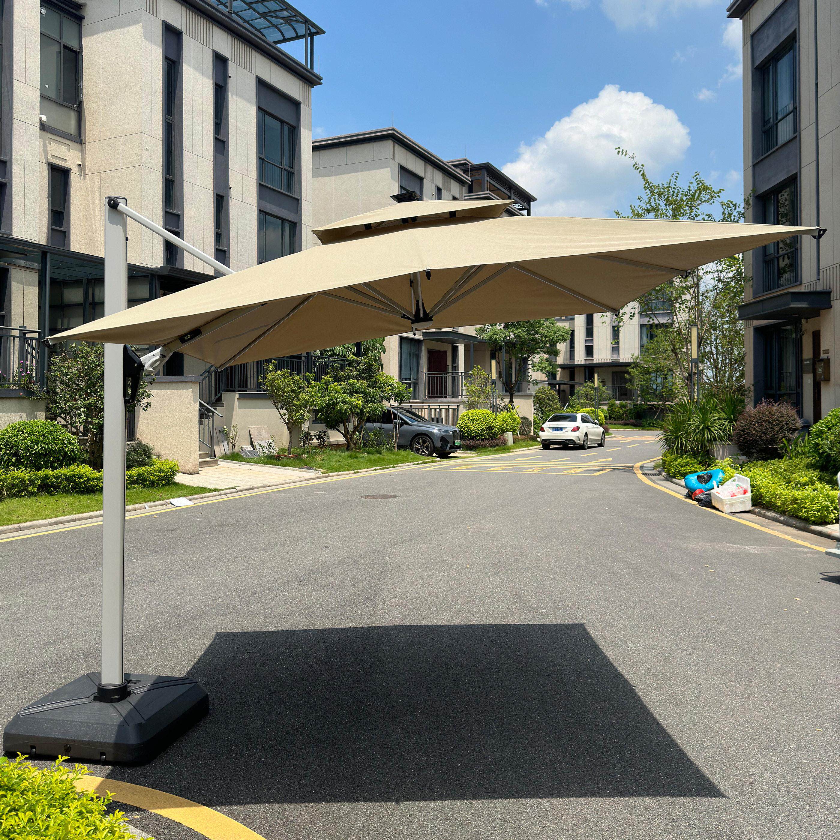 小众花园遮阳伞户外庭院遮阳篷别墅露天遮阳伞室外商用摆摊罗马伞