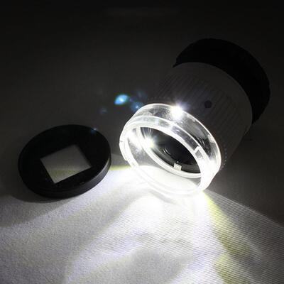 30X Cylindrical Scale Magnifying Glass with LED UV Light Mag