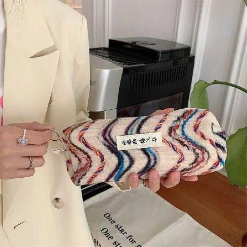 Rainbow Embroidery Pencil Case Korean Style Pencil Pouch